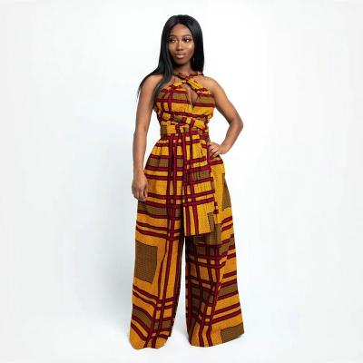 China 2021 Hot Sale QUICK DRY Wide Leg Pants Fashion African Clothing Overalls Women Casual African Dresses for sale