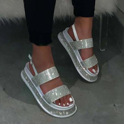 China CUSHIONING 2021 hot selling high platform sandals women rhinestone thick sandals for ladies for sale