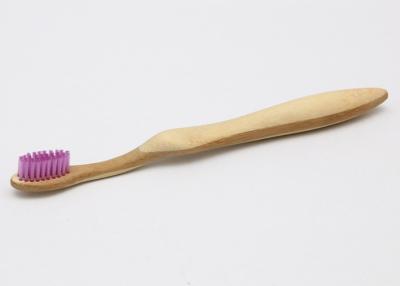 China Bristles Natural Bamboo Sustainable Toothbrush Purple With 19cm Length for sale