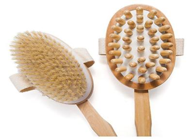 China Handmade Boar Bristle Body Brush , Natural Shower Back Brush For Exfoliate for sale