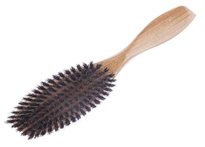 China Wooden Professional Bamboo Hair Brush Durable with Natural Boar Bristles for sale