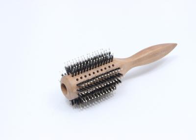 Chine Brosse de cheveux ronde écologique de baril, brosse de cheveux faite main de massage à vendre