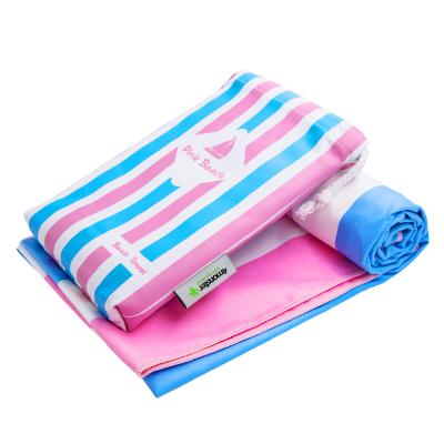 China Customized logo and package suede microfiber travel compressed quick dry beach towel for sale