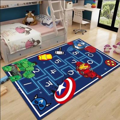 China Spider-Man and Captain America Washable Childroom Rugs and Blankets Girl's Rug and Blue Boy's Rug for sale