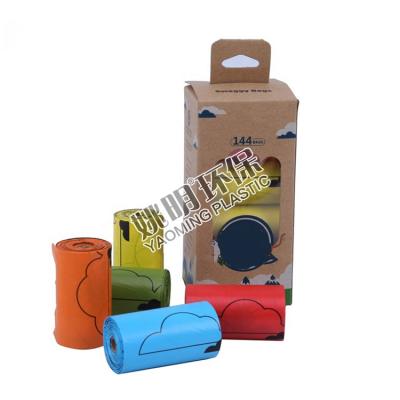 China Eco Biobased Save 25% Multicolor Sustainable Duty Christmas Plastic Disposable Dog Poop Bags for sale