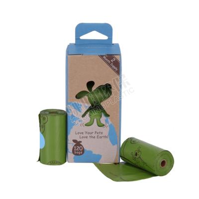 China Custom Stocked High Quality Plastic Dog Poop Disposable Biodegradable Bag With Container for sale