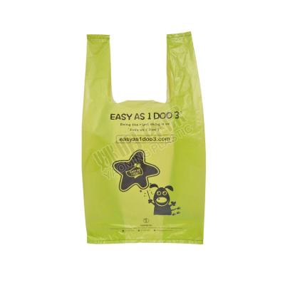 China Sustainable Pet Hdpe Custom Logo T Shirt Plastic Poop Bags for sale