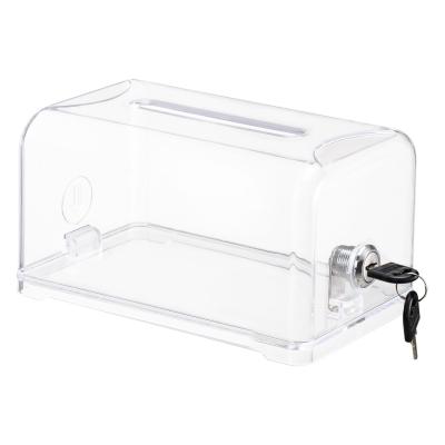 China Morden Professional Manufacturer Wholesale Clear Charity Acrylic Suggestion Donation Urn With Lock for sale