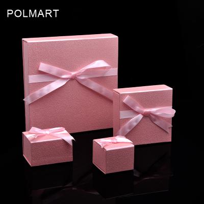 China Pink POLMART High And Black Luxury Custom Recyclable Jewelry Packaging Paper Wholesale Custom Box With Logo for sale