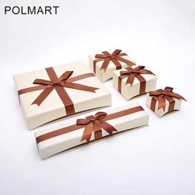 China Wholesale Custom Paper Jewelry Gifts Packaging POLMART Jewelry Boxes With Logo Luxury Necklace Ring Gift Boxes Packaging Bow Jewelry Box for sale