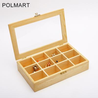 China Jewelry Storge Box with High Quality Solid Wood Wooden Organizer Cover Gift Jewelry Box for sale