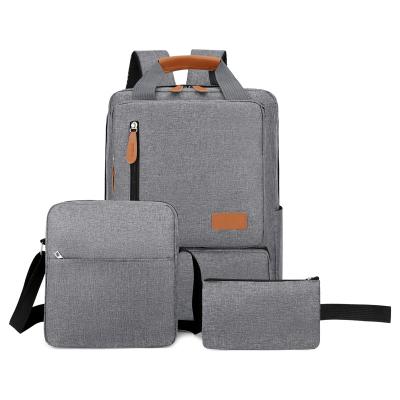 China Casual Men And Women Three Piece Backpack Waterproof 15.6 Inch Laptop Bag Travel Bag Student School Bag for sale