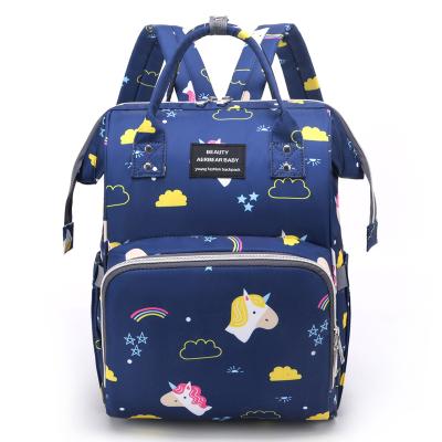 China 2022fashion pattern large capacity floral waterproof baby diaper backpack mommy bag mom maternity bag for sale