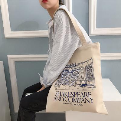 China Eco-Friendly Women Canvas Shoulder Bag Shakespeare Print Ladies Shopping Bag Handbags Tote Books Bag Cotton Cloth Grocery Bag for sale