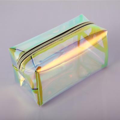 China Cute Fashion Hot Sale Holographic OEM Tpu Makeup Cosmetic Bag With Logo for sale