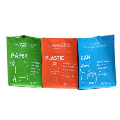 China Reusable Custom Eco-Friendly Recycled Logo Designed To Print Laminated Sack PP Woven Garbage Bag for sale