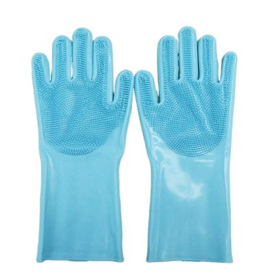 China Magic Scrubber Heat Resistant Silicone Sponge Rubber Silicone Dishwashing Dish Washing Kitchen Scrubber Scrub Gloves for sale