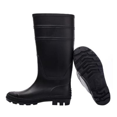 China Fashion Trend Abrasion Resistance Safety Durable Industrial Anti Slip Toe Cap PVC Rain Boots Steel Rubber Boots for sale