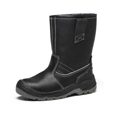 China High Cut Steel Toe Winter Work Shoes Steel Toe Customized Safety Black Genuine Leather Cold Resistant Boots for sale