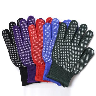 China General Purpose Work Gloves Wholesale 13 Gauge Nylon String Knit Anti Slip Hand Grip Protection Light Industry PVC Safety Garden Dotted Work Gloves for sale