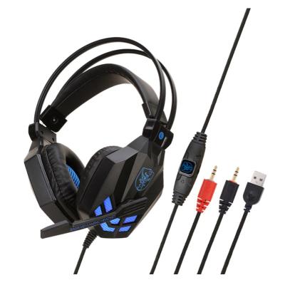 China Stereo Bass Headband PC Gaming Headset With LED Light For PS4 / Gaming Computer Wired Earphone for sale