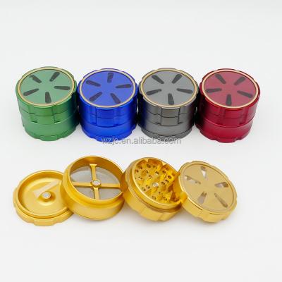 China JC9028 Aluminum 6063 Aircraft Herb Grinder 50mm Clear Space 4part Logo JC9028 Aluminum Herb Grinder Accessories Premium Custom Made High Quality Herb Grinder for sale