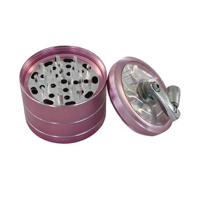 China High Quality Aircraft Aluminum 6063 JC8239-4B 63mm 4part Weed Grinder Weed Grinder Aluminum With Metal Crank Aluminum Grinder for sale