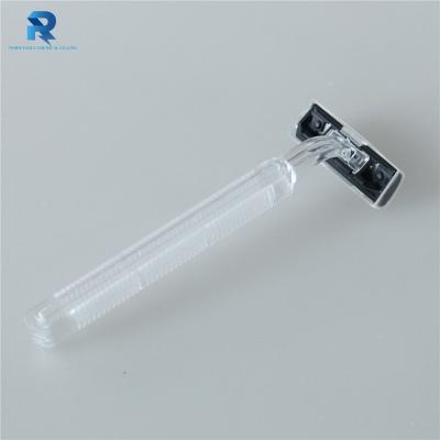 China Twin Blade Good Quality Clear Handle Blade Disposable Shaving Razor for sale