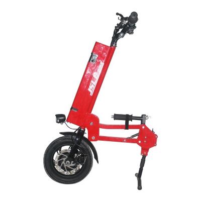 China Standard design 12 inch 48v 250w motor lithium battery one wheel handcycle single wheel attachable wheelchair trailer for sale