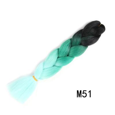 China Yaki Tricolor gradual color chemical fiber big braid jumbo braided hair high temperature filamentated filament for sale