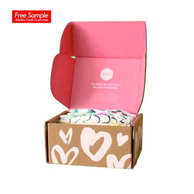 China Custom Logo Luxury Foldable Retail Clothing Materials Recycled Cosmetic Pink Color Packaging Packaging Shipping Paper Boxes for sale