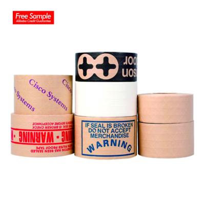 China Kraft Paper Custom Logo Printed Gummed Reinforced Self Brown Heat Resistant Adhesive Water Activated Packaging Tape for sale