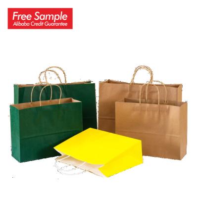 China Recycled Materials Recycle Kraft Paper Packaging Shopping Paper Bags With Handle for sale