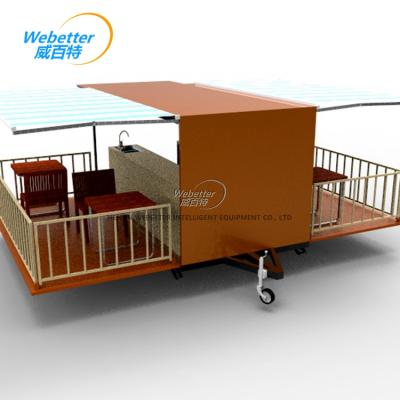 China WEBETTER Vegetable Processing Plant Customized Foldable Bar Style Extension Food Trailer for sale