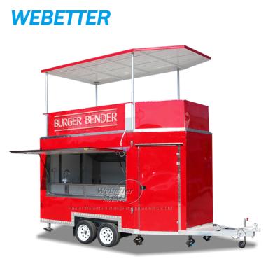 China New Design Commercial Mobile Food Truck Catering Trailer 4m Long 2 Story Catering Trailers For BBQ Beer Truck for sale