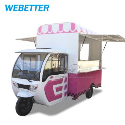 China Vegetable Processing Plant Webetter Ice Cream Cart 3 Wheels Food Cart Mobile Catering Kitchen for sale