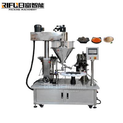 China Automatic Flavor Food Powder Rotary Dry Powder Filling And Capping Machine Equipment for sale