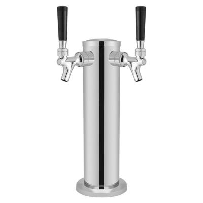 China Beer bar beer tower column with standard 2 beer tap for kegerator for sale