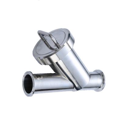 China Sustainable 304 Sanitary Filter Quick Fitting Stainless Steel Y Welding Type Filter for sale