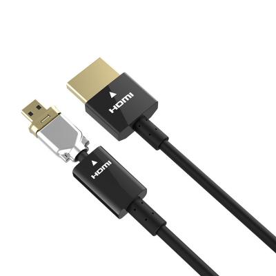 China Wholesale Car Tezy Type A To Type D HDMI Video Ultra Thin Flat Micro Support 3D 4K 60HZ To HDMI Cable for sale