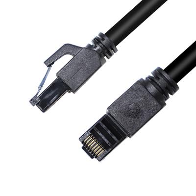 China PVC copper Tezy 2M black gigabit 5 gigabit lan rj45 network patch cord shielded high speed ethernet cable for sale