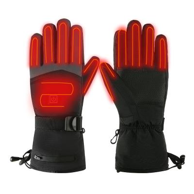 China Men Heated Warm Winter Gloves Three-speed Adjustable Temperature Resistant Men Cycling Motorcycle Ski Gloves for sale