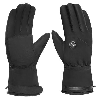 China Men Women Winter Touch Screen Warmer Black Outdoor Motorcycle Riding Racing Ski Heated Gloves for sale