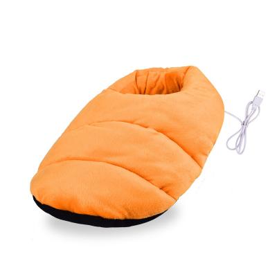 China Usb Soft Plush Foot Warmer Winter Comfort Over-Slip Warmer Home Indoor Usb Heated Slippers for sale