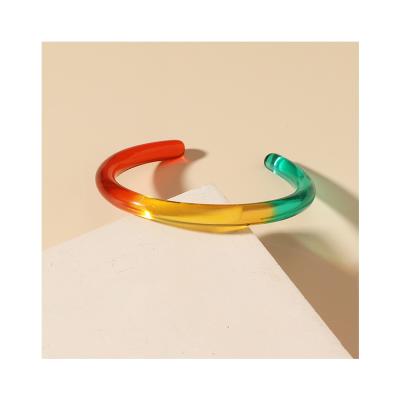 China European and American marble opening jade pattern resin bangle adjustable variety of transparent acrylic bangle resin mixed bangle color for sale