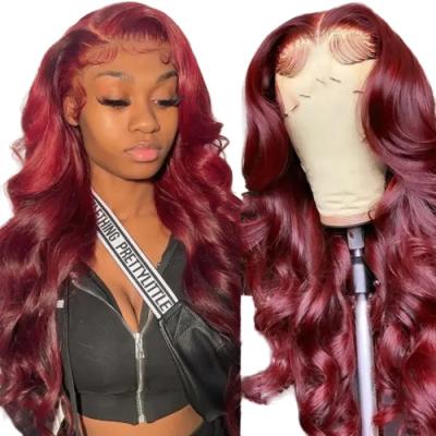 China Body Wave cheap 99j alipearl ethiopia african black women side part hair wigs 4*4 closure  glueless lace front human hair wigs for sale