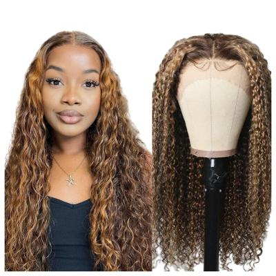 China Body Wave cheap good quality13x4 180 dentisy russian human hair full lace wig kinky curly brown and blonde ombre lace front wigs for sale