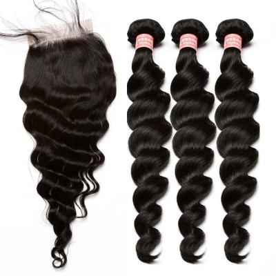 China Deep Wave Yanranmei Loose Deep Wave 3 Bundles Human Hair 10A 100% Unprocessed Brazilian Virgin Loose Deep Wave Human Hair 10-30Inch for sale