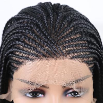 China Body Wave Wholesale vendor Braid Hair Lace Frontal Wig For Black Women Box Braid Lace Frontal Wig African Synthetic Hair Wigs for sale