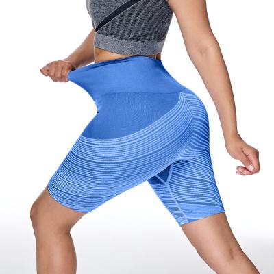 China 2022 Newest Wholesale Four Way Outdoor Gym Running Yoga Stretch Waist Women Polyester Shorts Push Up Fitness Shorts Women Bike Shorts for sale